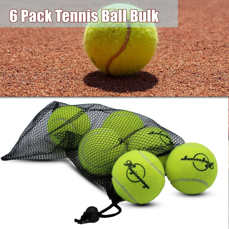 Magicorange Tennis Balls, 6 Pack Advanced Training Tennis Balls Practice Balls, Pet Dog Playing Balls, Come with Mesh Bag for Easy Transport, Good for Beginner Training Ball - Image 5
